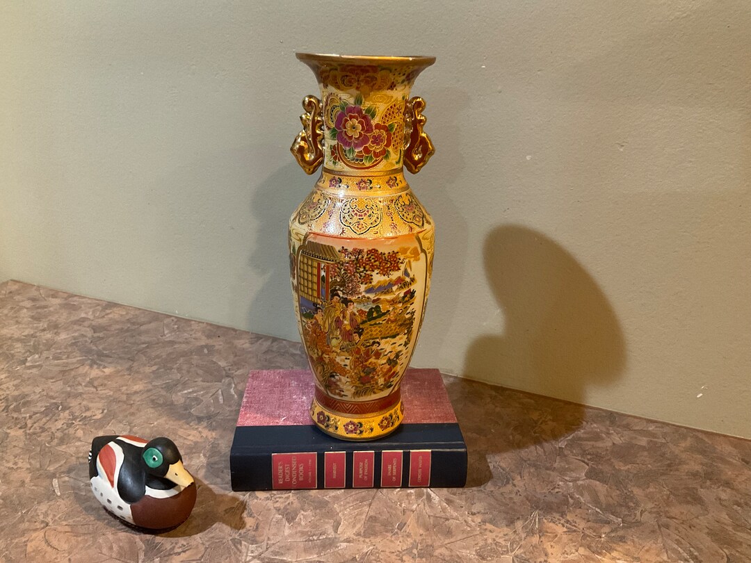 Royal Satsuma Hand Painted Porcelain, Oriental, Vase Geishas Gold ...