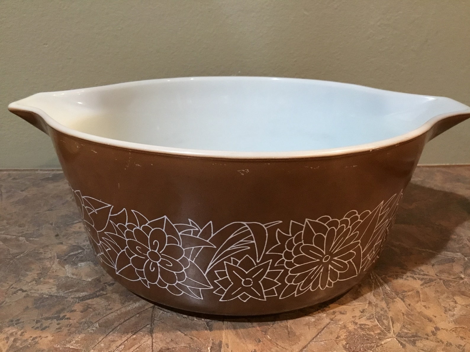 Pyrex Woodland Bowl 475B 2.5 Qt Pyrex Casserole Brown With Etsy
