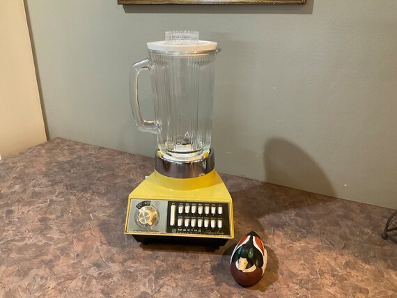 Blender with Vintage Beige Glass Cup