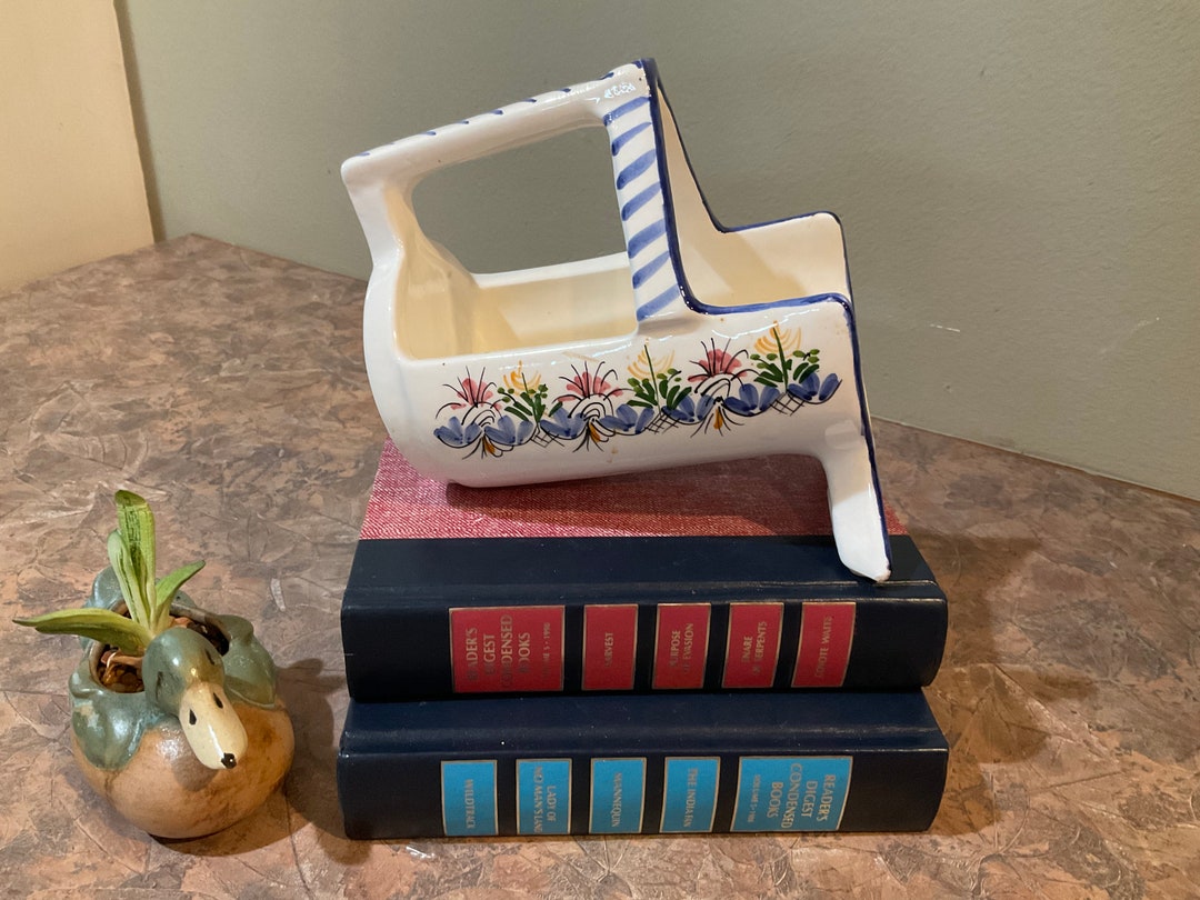 Hand Painted Ceramic Wine Holder Made in Spain, Multicolored Wine Caddy