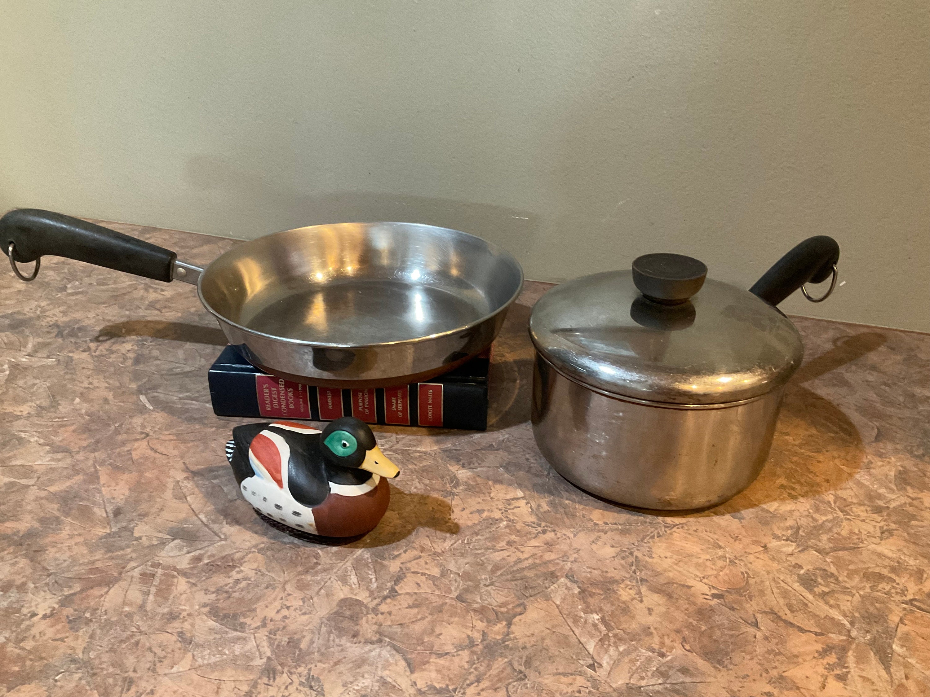 Vintage Revere Ware Copper Bottom Pots Pans Teapot Kitchen