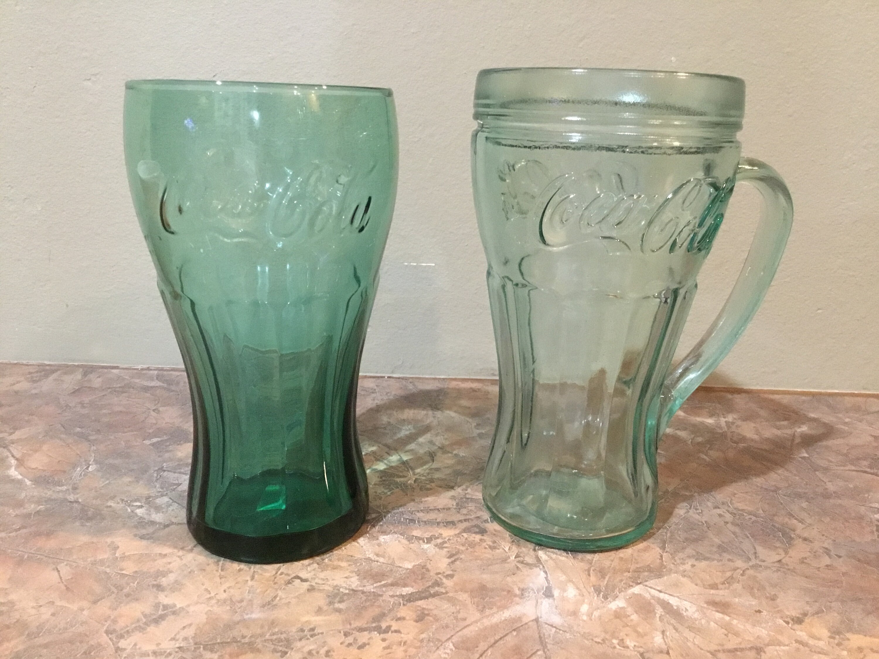 Vintage Coca Cola Glasses Coke Glass 12 oz Green Handled Etsy