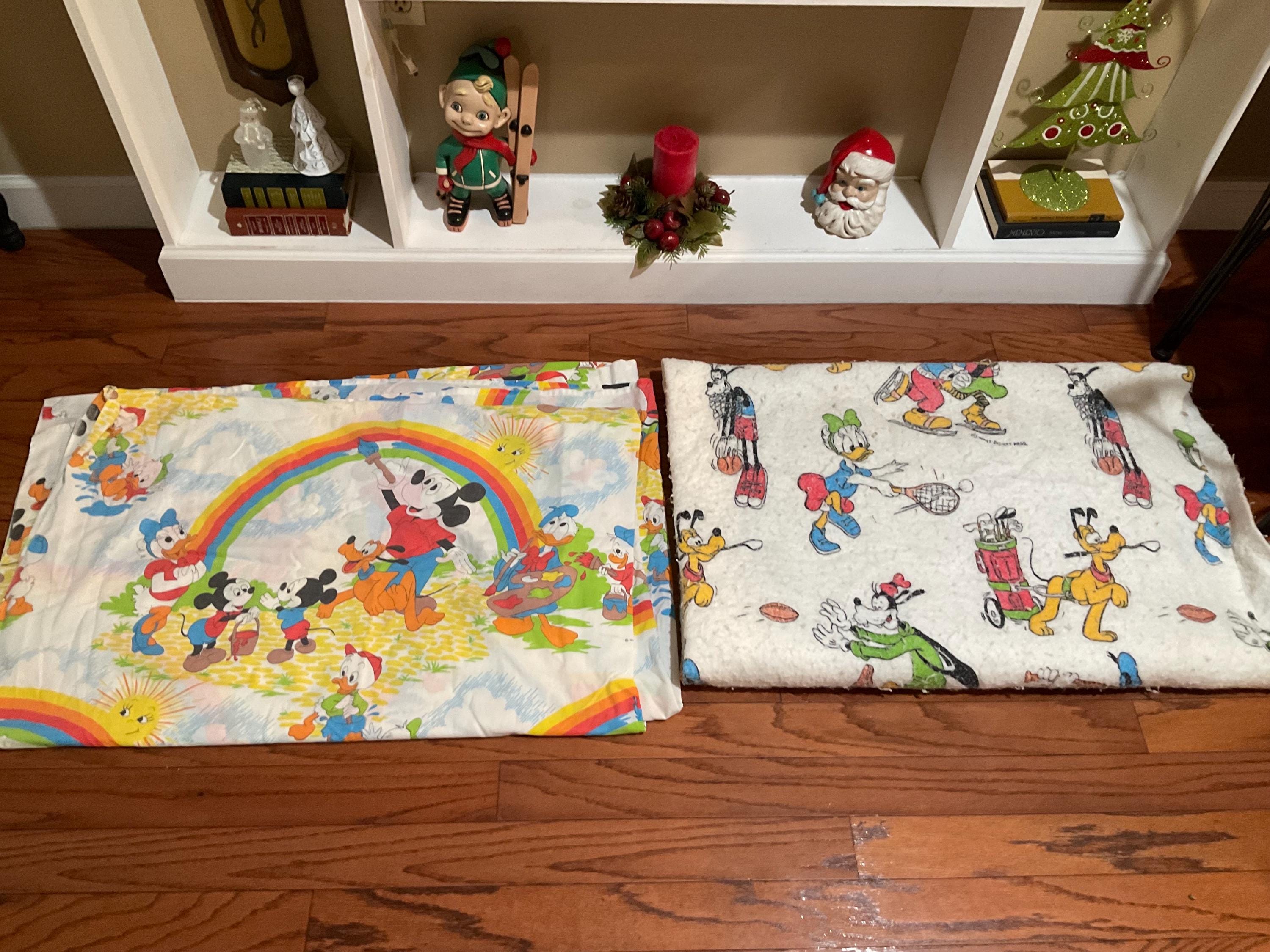 寝具 ビンテージ 70s ディズニー ミッキーマウス グーヒィー 布団