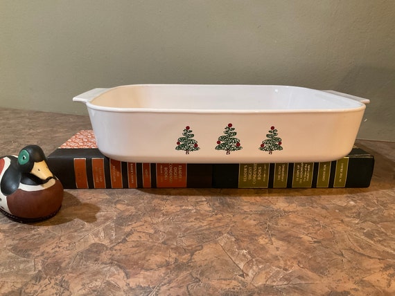 Corning Ware Christmas Tree A-21-B-N Casserole Lasagna Baking Pan Open  Roaster 