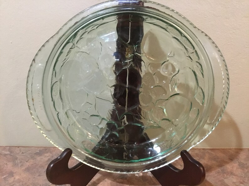 Libbey Orchard Fruit Green Glass Oven Proof Casserole W Etsy