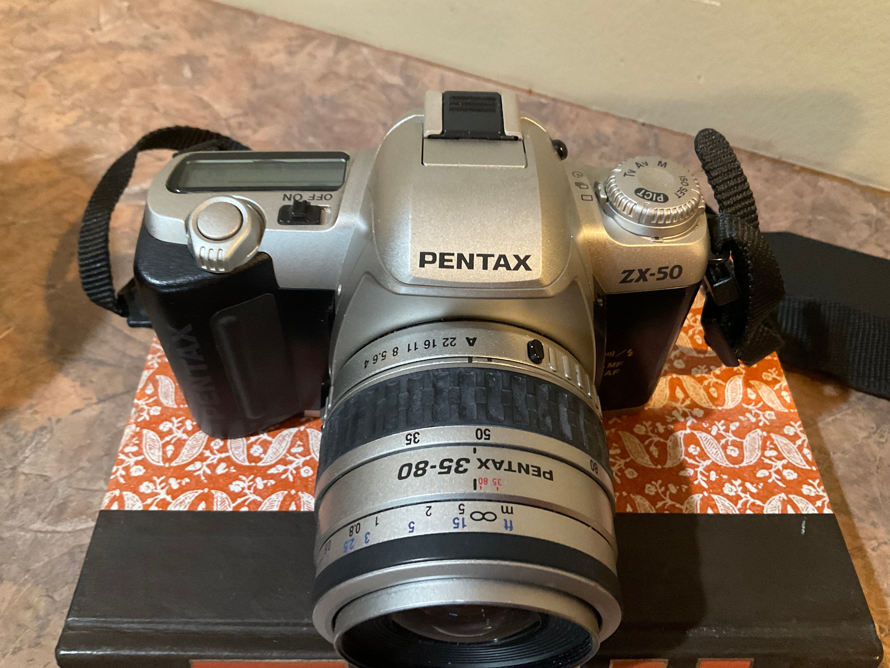 PENTAX ZX-50 35mm SLR Film Camera + 35-80mm Zoom Lens, Lens Cover