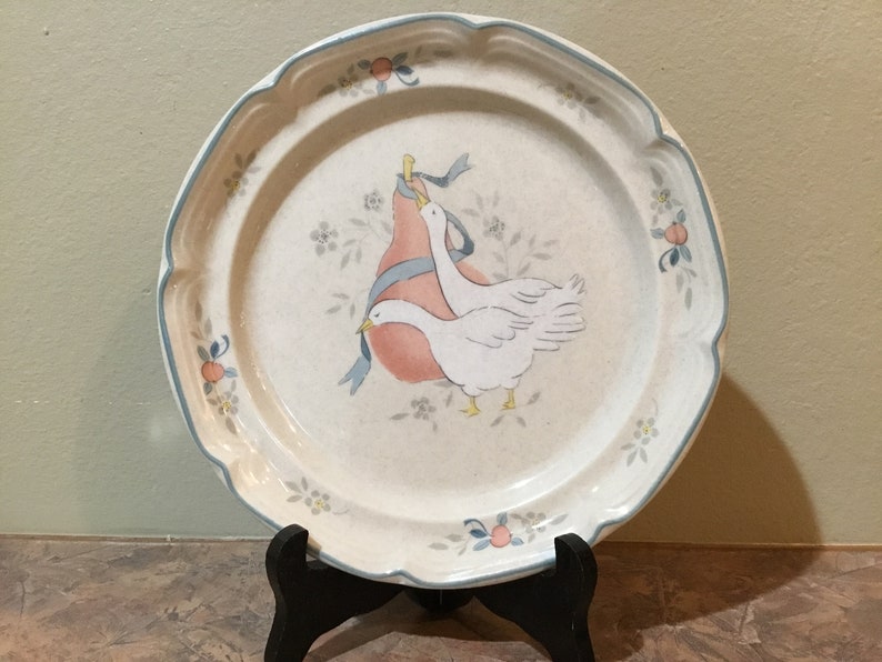 Marmalade Goose Blue Ribbon salad plate geese with blue Etsy