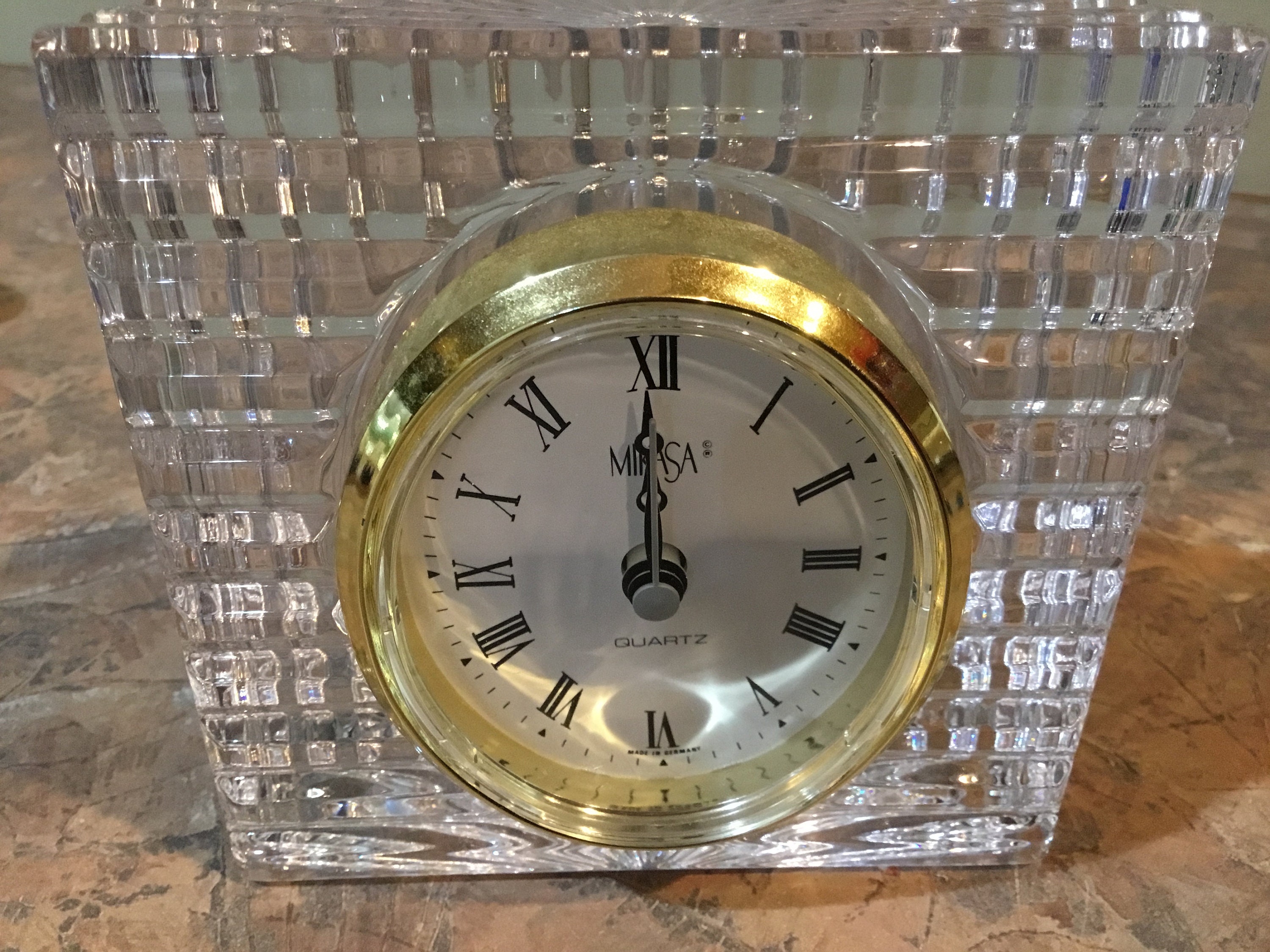 Mikasa crystal tabletop clock Vintage Made in Germany Etsy