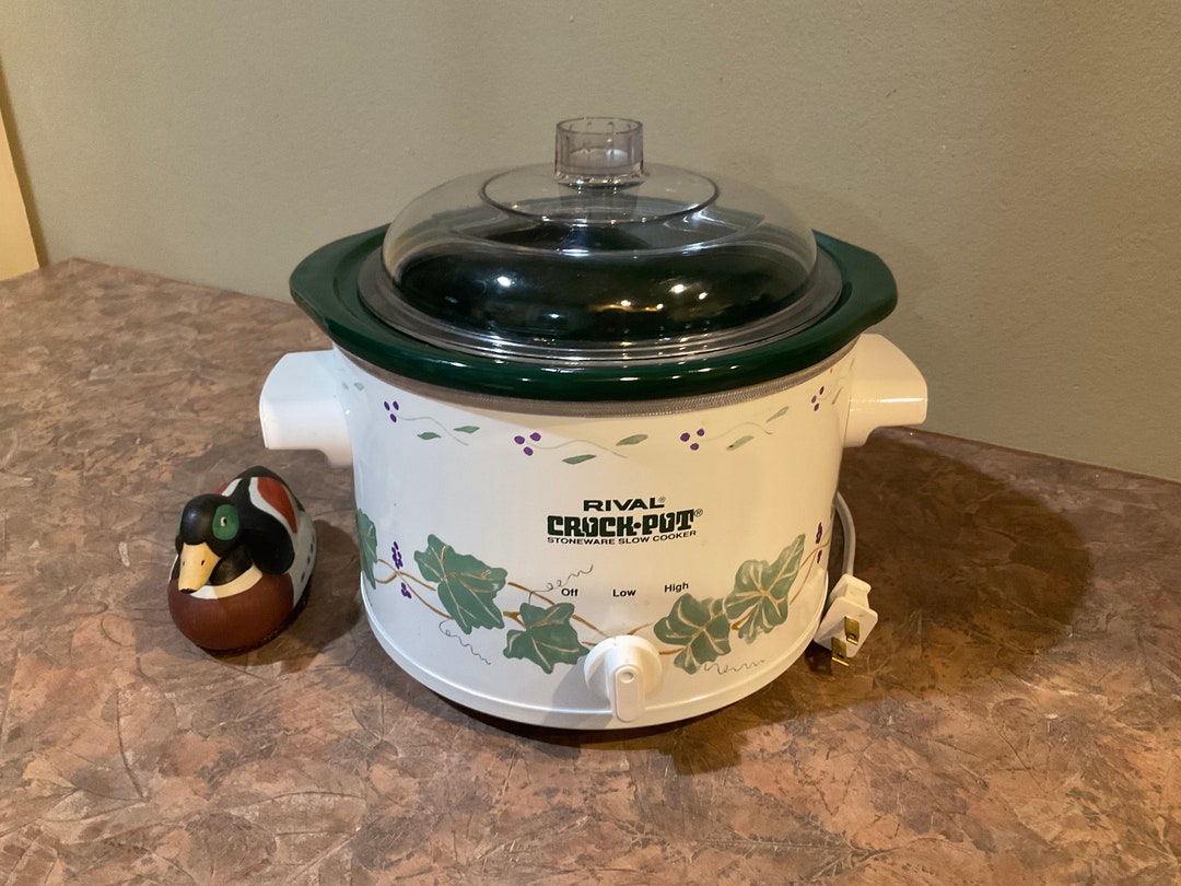 Rival Crock Pot 3250 Grape Vines Green Ivy Slow Cooker 2 Qt Etsy