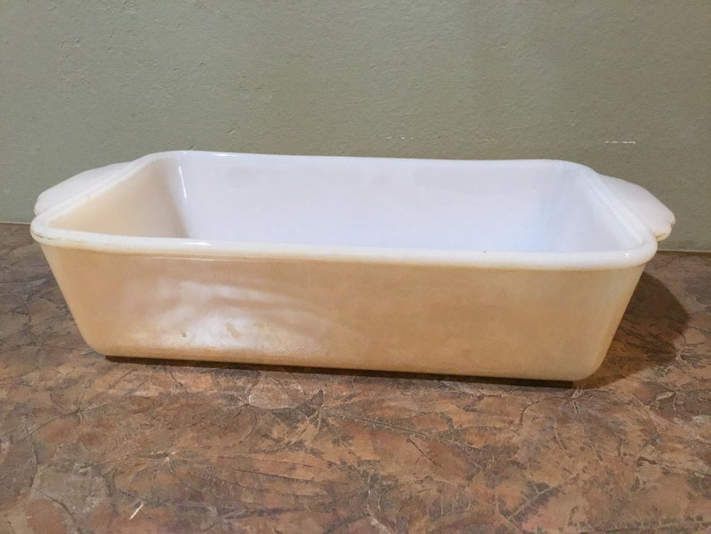 Fire King Gold Milk Glass Meat Loaf Pan Dish 1 Quart 409 Etsy