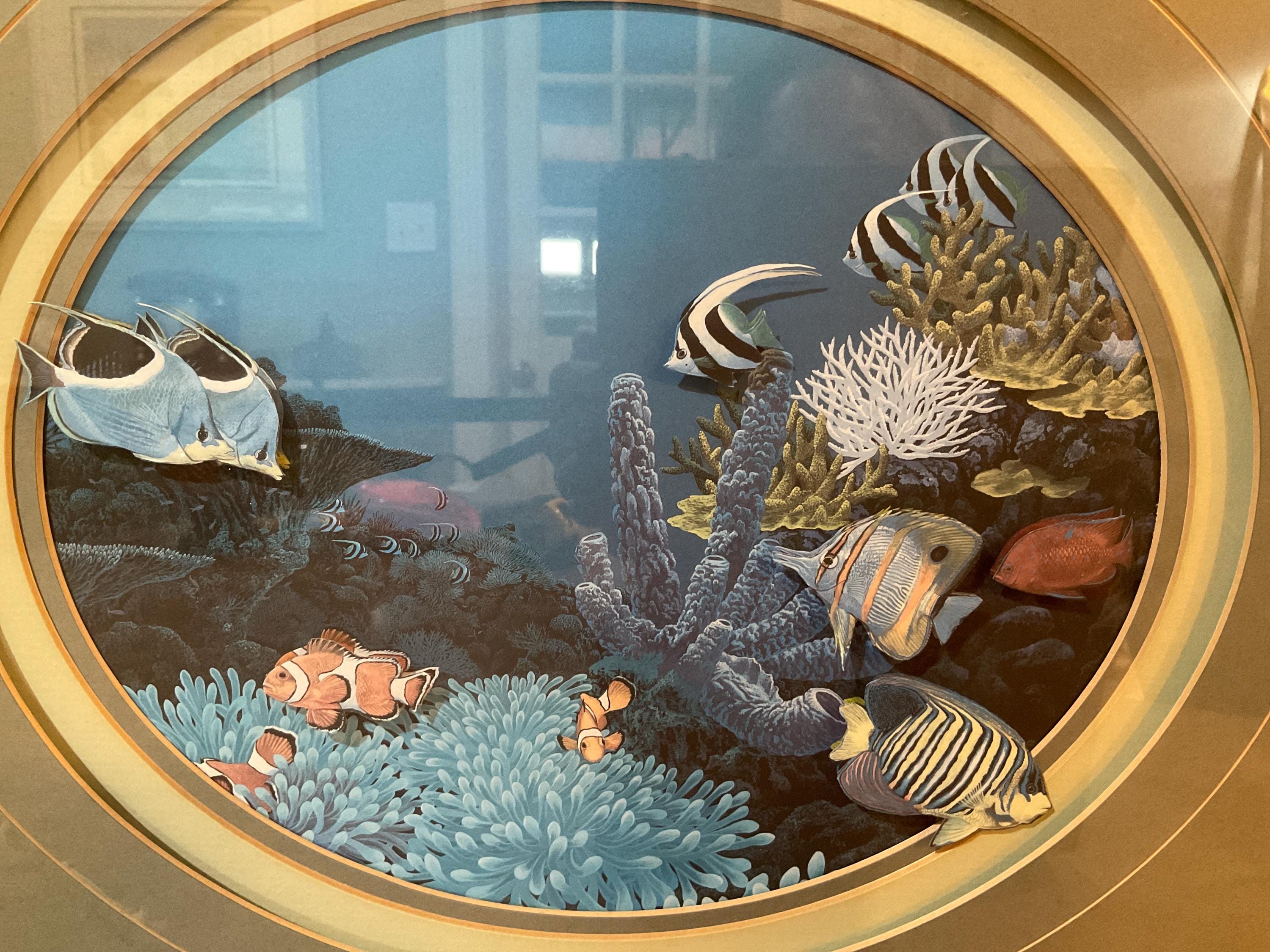 クリスチャン・リース・ラッセン、海洋生物のホイルフレームプリント