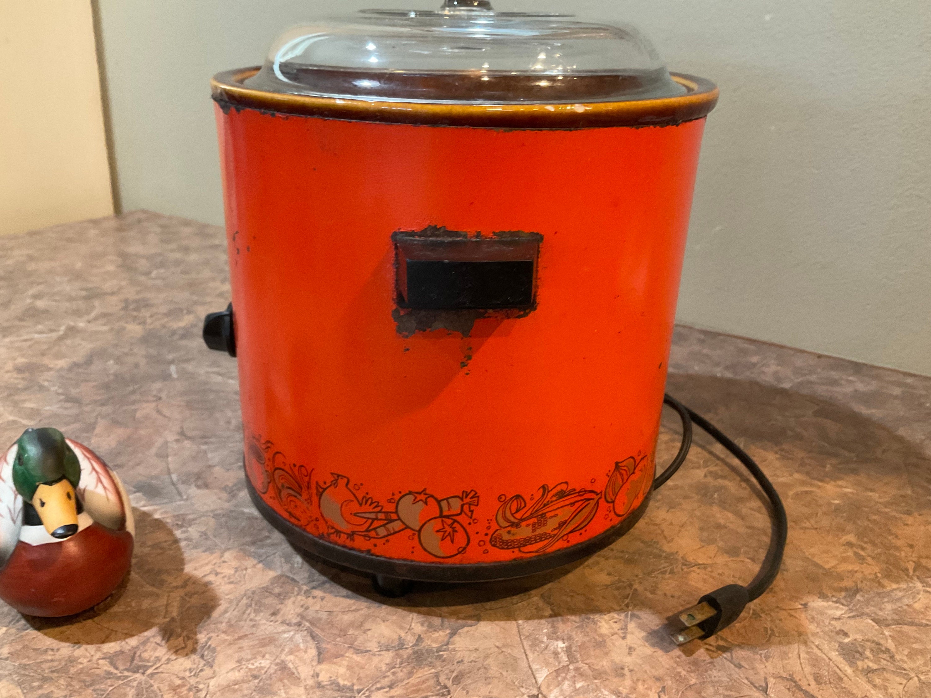 Rival Crock Pot Slow Cooker Stoneware Model 3100/2 Orange Etsy