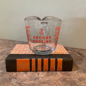 Taza medidora Anchor Hocking, vaso medidor de líquidos de vidrio con 2 tazas, letra roja