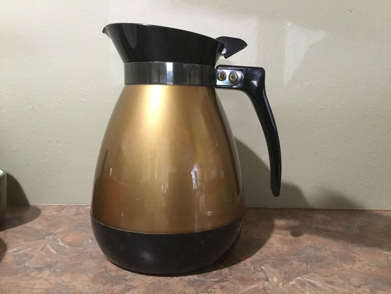 Vintage ThermoServ Insulated Beverage Server Carafe Gold 44 Etsy