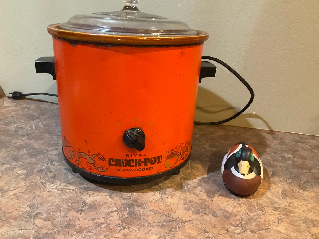 Rival Crock Pot Slow Cooker Stoneware Model 3100/2 Orange Etsy UK
