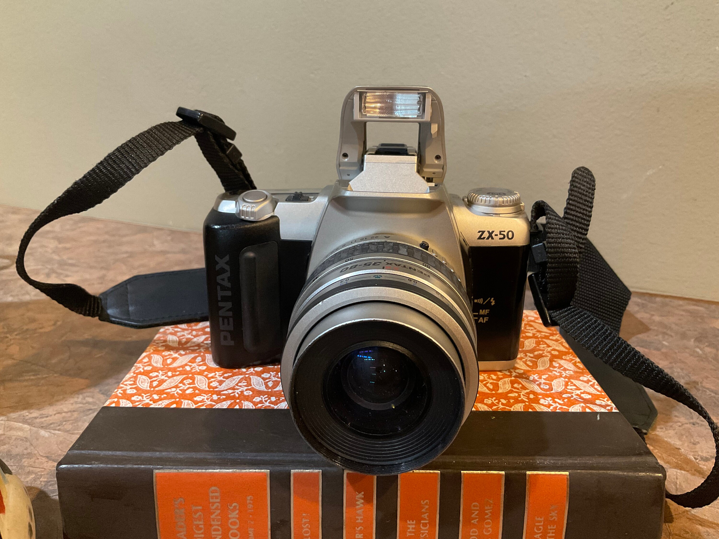 PENTAX ZX-50 35mm SLR Film Camera + 35-80mm Zoom Lens, Lens Cover