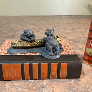 Michael Ricker Pewter-Animal Cartoon Series-Pigs on Corn Signed and Numbered