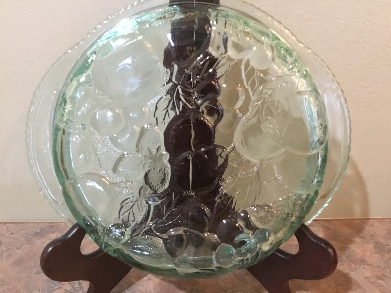 Libbey Orchard Fruit Green Glass Oven Proof Casserole W Etsy