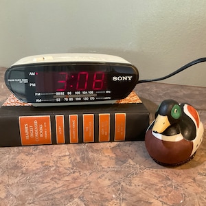 Sony Modern Space Age Style FM/AM Clock Radio-Alarm Clock ICF-C211 Dream Machine, 9V Battery Backup