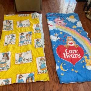 Care Bear Sleeping Bag Bedtime Bear Moon Stars Blue Hearts Clouds Or Holly Hobbie Sleeping Bag Bedtime Flowers Yellow Retro