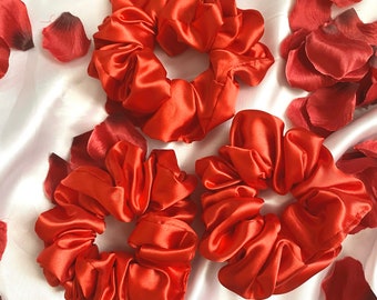 The Cherry Scrunchie | Super soft silky satin scrunchie | stretchy