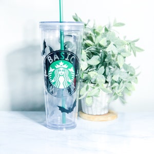 Custom Basic Witch Venti Starbucks Tumbler Personalized Gift Fall Vibes October Spooky Halloween image 1