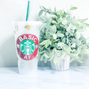 Custom Basic AF Fall Themed Venti Starbucks Tumbler | Personalized Gift | Fall Vibes |