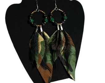 Camouflage feather hoops