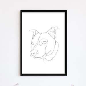 Personalized Custom Animal Line Art Print, Customizable Pet Portrait, Unique Wall Decor, Gift for Animal Lovers
