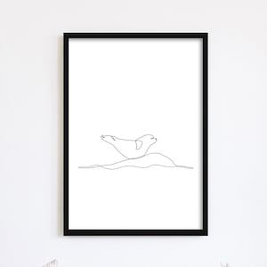 Corrie Seal Line Print, Isle of Arran Coastal Art, Ocean Wall Decor, Nature Print, Beach House Gift