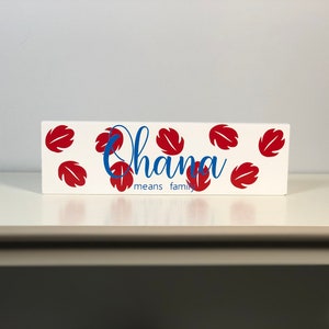 Lilo and Stitch Ohana quote inspired freestanding wooden sign for home decor