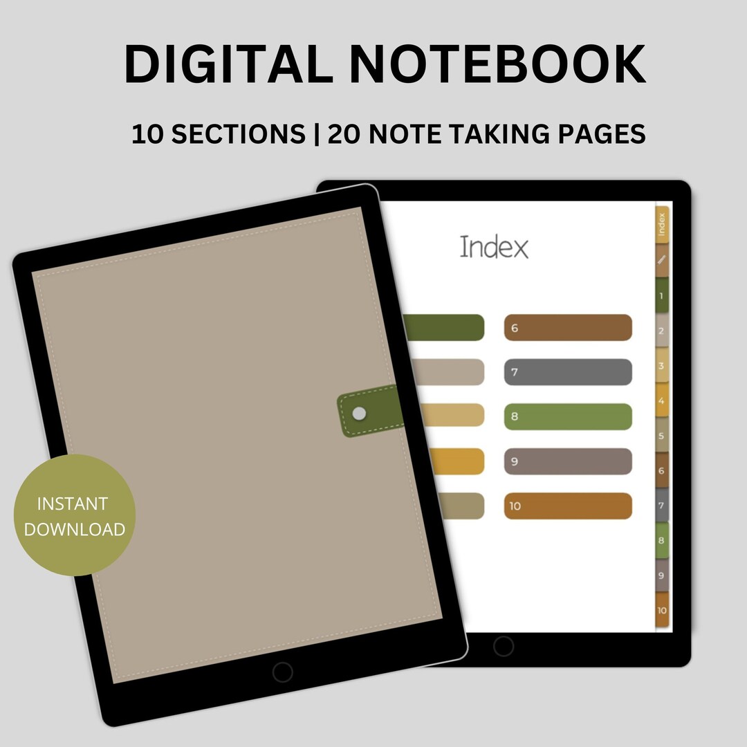 Minimal Digital Notebook, Student Notebook Goodnotes, Portrait, Note