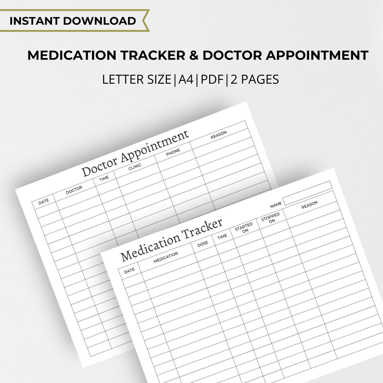 Medication Tracker Printable Doctor Appointment Log Book Etsy