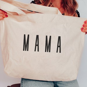Mama Tote Bag Gift for Mom, Personalized Tote Bag, Beach Bag, Baby Shower Gift, Gift for New Mom, Oversized Tote Bag, Sports Bag, Mom Gifts