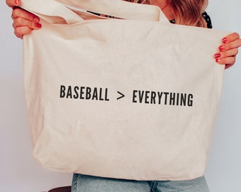 Baseball Mom Tote Bag, Personalized Baseball Tote, Custom Canvas Sports Bag, Team Mom Gift, Baseball Coach Gift