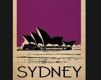 Vintage visit Sydney metal Sign, Sydney sign, vintage sign. Retro wall sign,