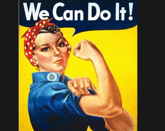 Vintage We Can Do It sign, Wartime sign, vintage sign. Retro wall sign, propaganda sign