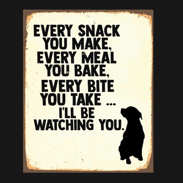 Vintage I’ll be Watching You metal Sign, kitchen sign, vintage sign. Retro wall sign, Dog sign