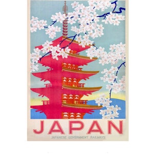 Cartel de metal Vintage Visit Japan, cartel japonés, cartel vintage, cartel de pared retro, cartel de viaje