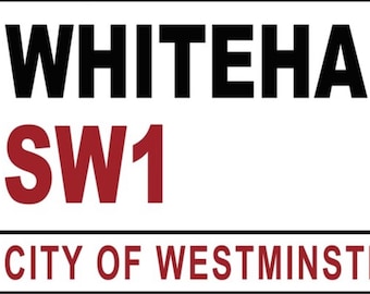 Whitehall metal Sign, London sign, vintage sign. Retro wall sign, UK Wall sign, London wall art