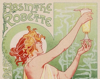 Cadre miroir Absinthe Berthelot Goffard Bruxelles