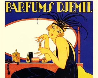 Vintage French Perfume Ad Print, French Print, Perfume Print, Vintage Print