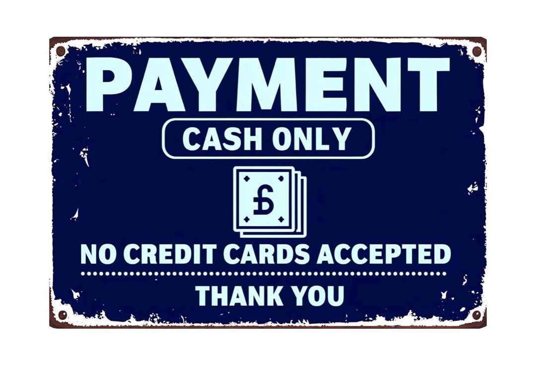 Vintage Cash Only Metal Sign, Cash Only Plaque, Cash Only Retro Sign - Etsy