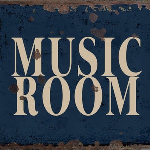 Vintage Music Room Metal Sign, Music Room  plaque, Music Room retro wall sign