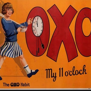 Vintage Oxo Ad Sign, Oxo sign, vintage sign. Retro wall sign,