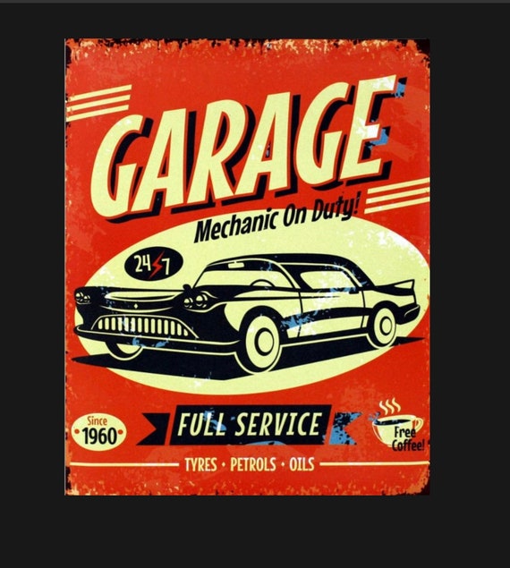 Vintage Garage Metal Sign Garage Sign Vintage Sign. Retro Etsy