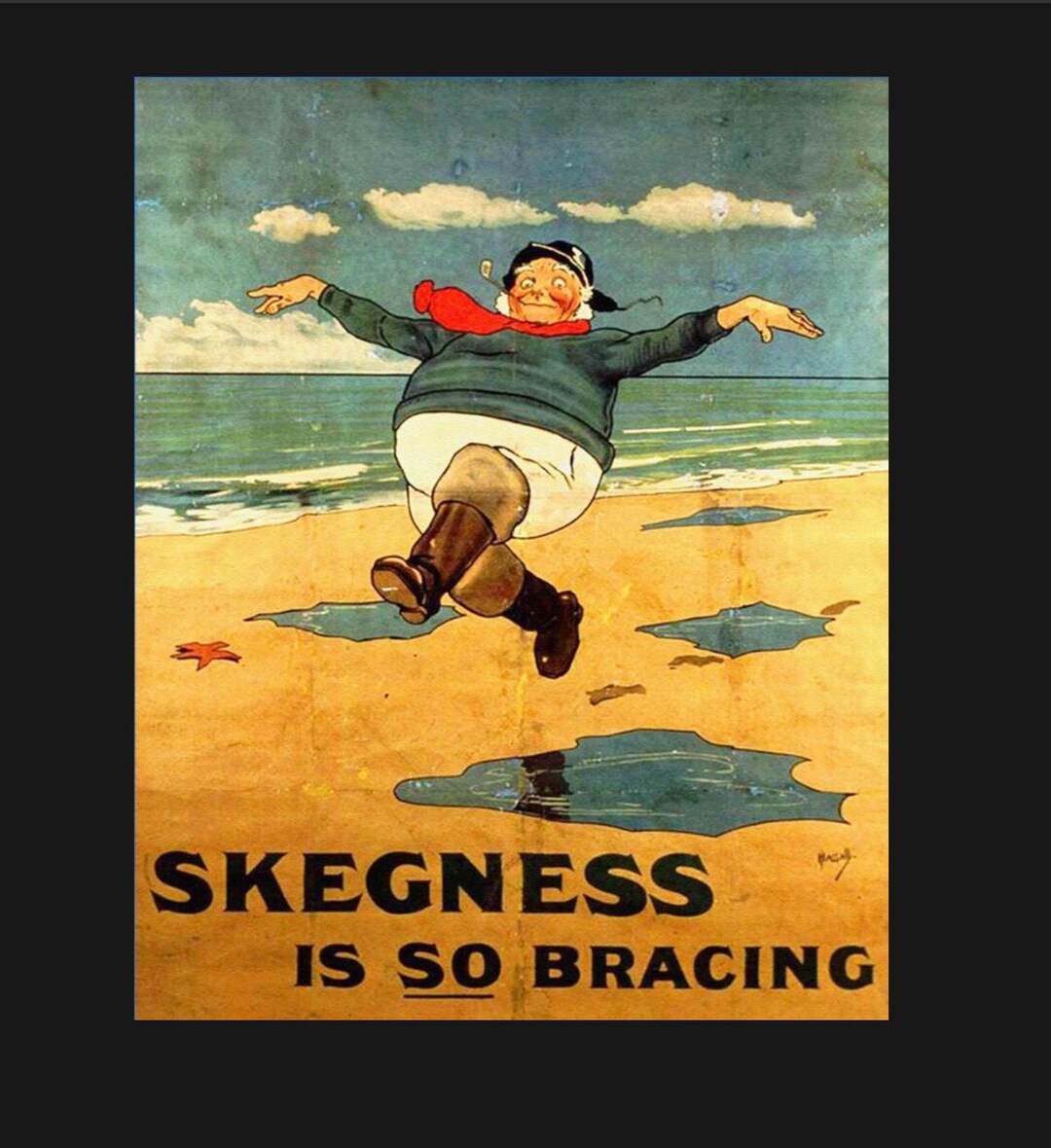 Vintage Skegness is so Bracing Metal Sign, Skegness Sign, Vintage Sign