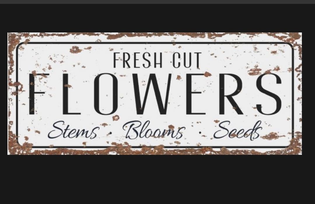 Retro Fresh Cut Flowers Metal Sign , Flowers Sign. Retro Wall Sign, Wall Art, Retro Wall Art Etsy