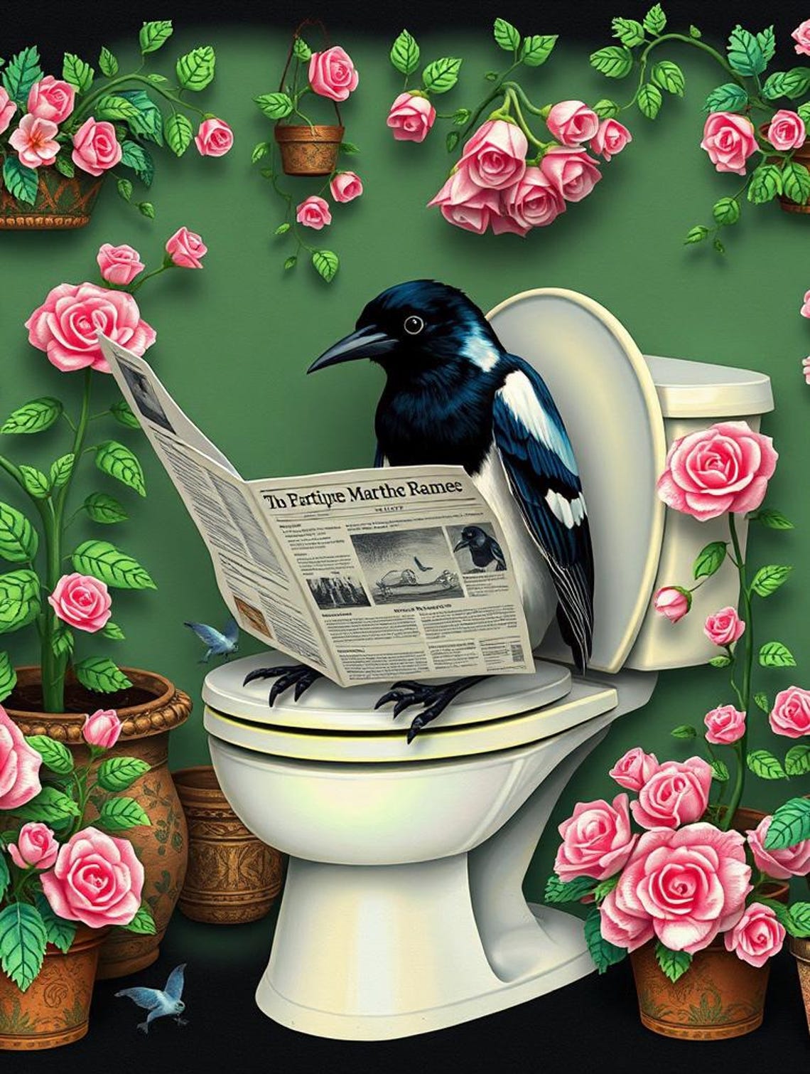 Macpie Sign Magpie on the Toilet Metal Sign, Magpie Plaque, Magpie Sign - Etsy