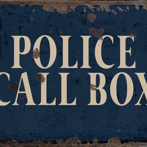 Vintage Polizei Call Box Metallschild, Polizei Call Box Plakette, Polizei Call Box Retro Wandschild